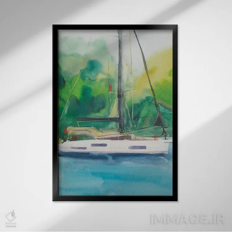 تابلو دکوراتیو چه نوع قایق تفریحی داری؟ اثر باورا آسه وا - نمای قابدار مشکی