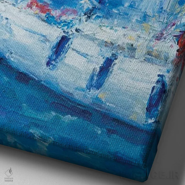 تابلو دکوراتیو ما هنوز اینجاییم اثر باورا آسه وا - نمای نزدیک بافت بوم