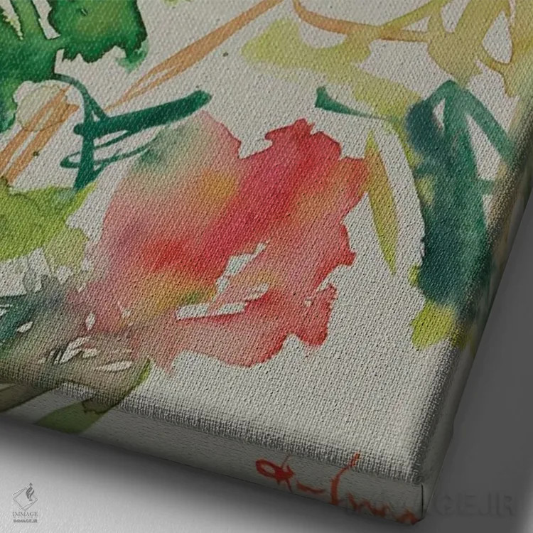 تابلو دکوراتیو رز تنها اثر باورا آسه وا - نمای نزدیک بافت بوم