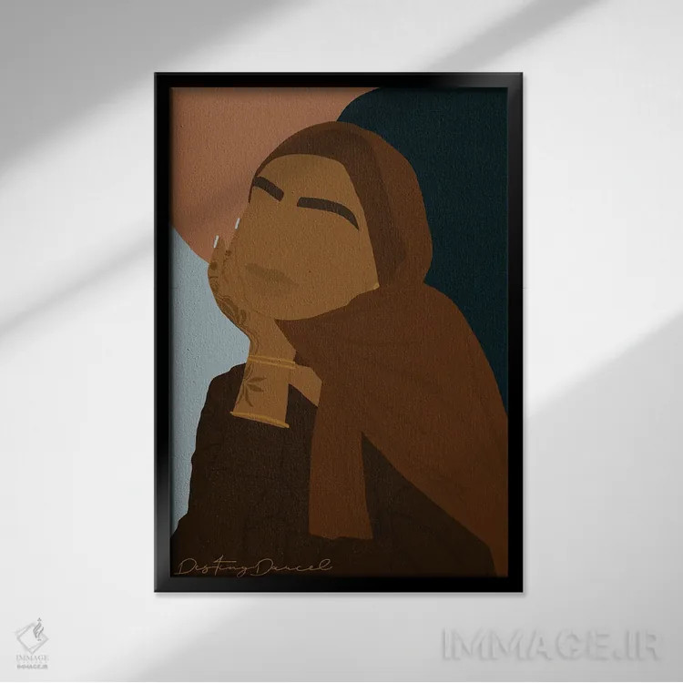 تابلو دکوراتیو دختران سیاه در همه راه ها اثر دستینی دارسل - نمای قابدار مشکی