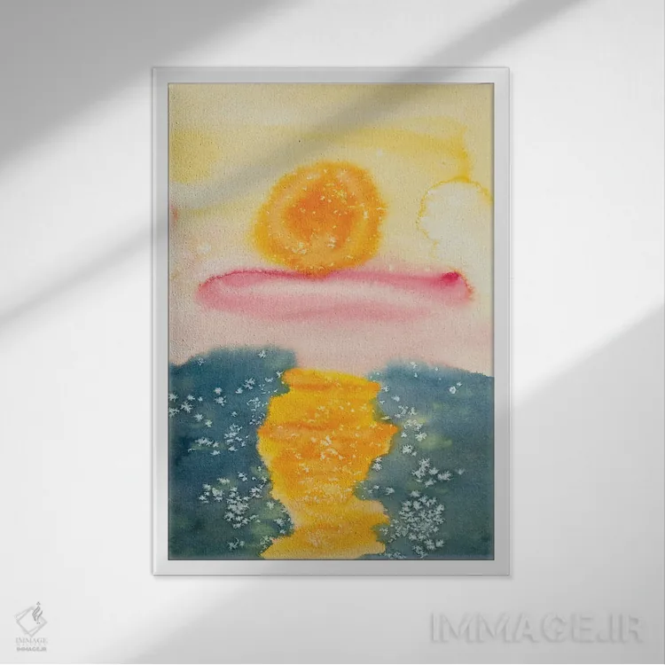 تابلو دکوراتیو پیش از غروب اثر باورا آسه وا - نمای قابدار سفید