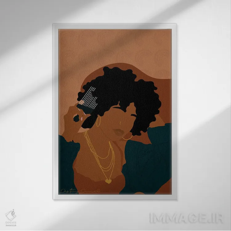 تابلو دکوراتیو کریسمس اثر دستینی دارسل - نمای قابدار سفید