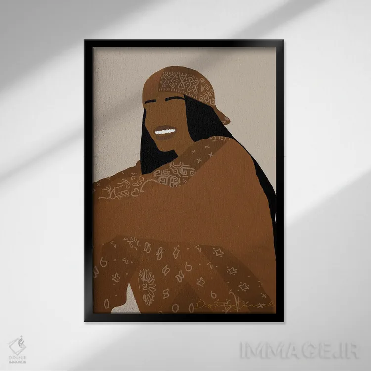 تابلو دکوراتیو کاملا ریون اثر دستینی دارسل - نمای قابدار مشکی