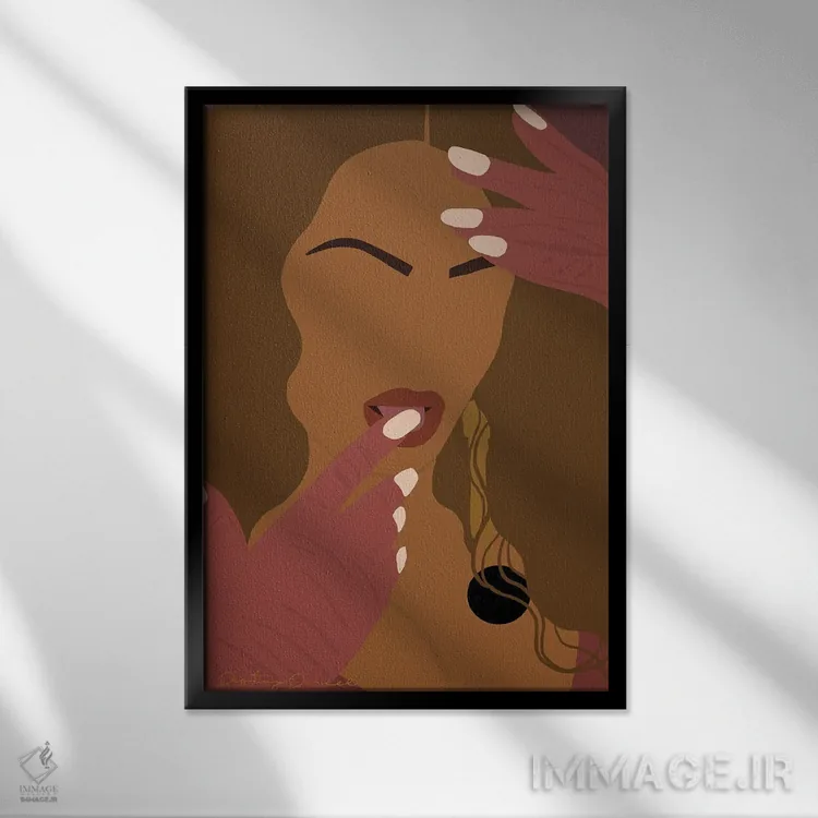 تابلو دکوراتیو اینترنت بیانسه اثر دستینی دارسل - نمای قابدار مشکی