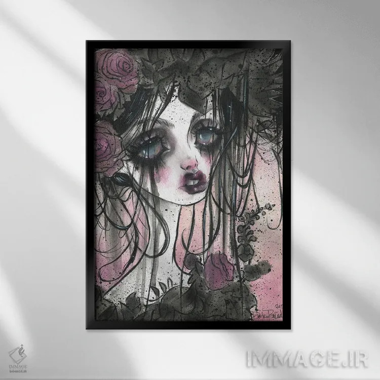 تابلو دکوراتیو باغ های تاریک اثر داستین بیلرد - نمای قابدار مشکی