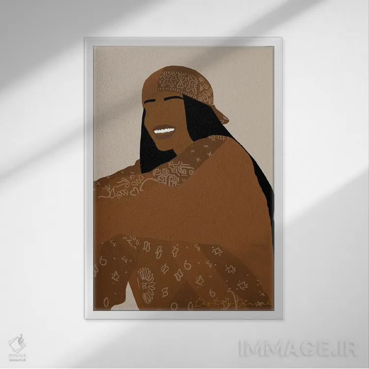 تابلو دکوراتیو کاملا ریون اثر دستینی دارسل - نمای قابدار سفید