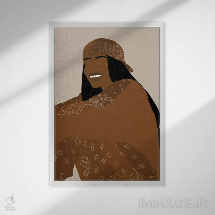 تابلو دکوراتیو کاملا ریون اثر دستینی دارسل - نمای قابدار سفید