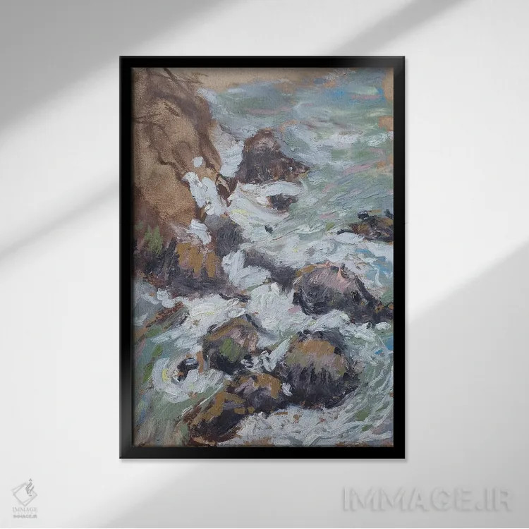 تابلو دکوراتیو جزیره سنت هلنا اثر باورا آسه وا - نمای قابدار مشکی