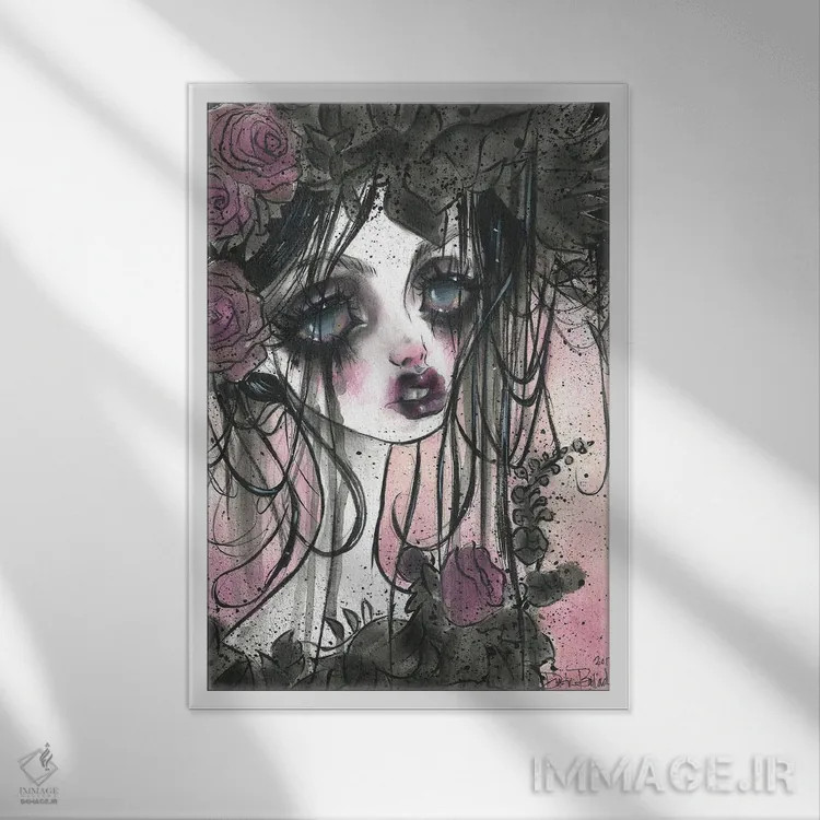 تابلو دکوراتیو باغ های تاریک اثر داستین بیلرد - نمای قابدار سفید