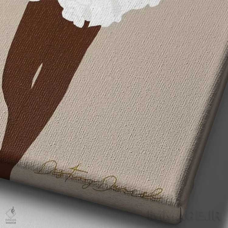 تابلو دکوراتیو دخترانگی سیاه اثر دستینی دارسل - نمای نزدیک بافت بوم