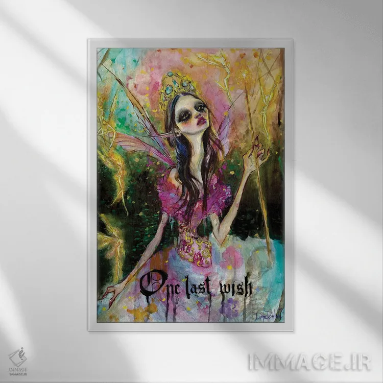 تابلو دکوراتیو آخرین آرزو اثر داستین بیلرد - نمای قابدار سفید