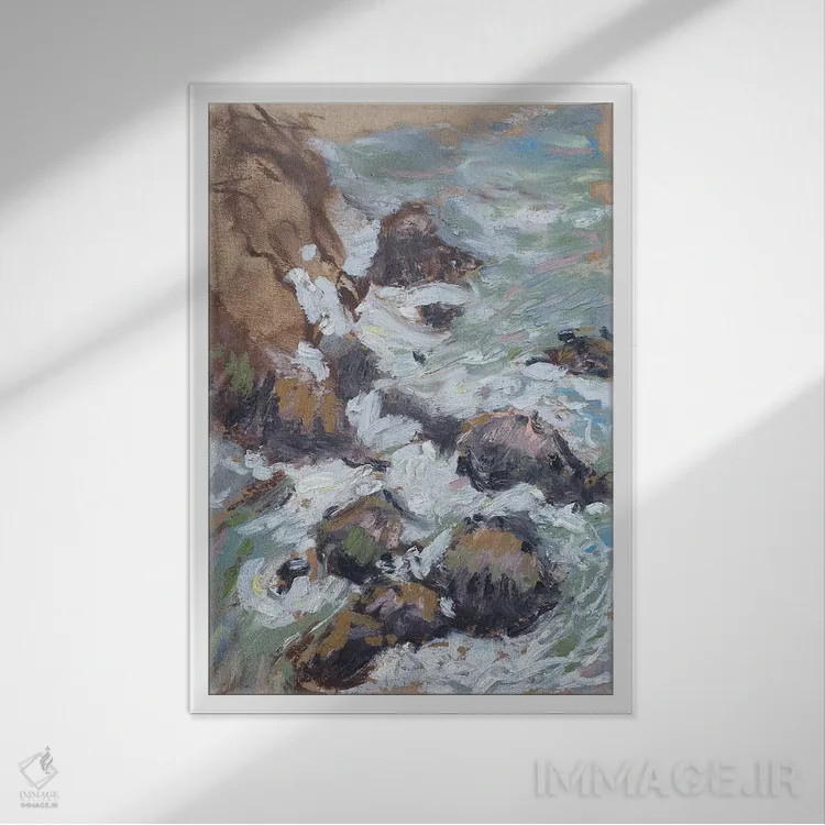 تابلو دکوراتیو جزیره سنت هلنا اثر باورا آسه وا - نمای قابدار سفید