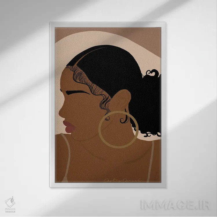 تابلو دکوراتیو موی کودکانه اثر دستینی دارسل - نمای قابدار سفید