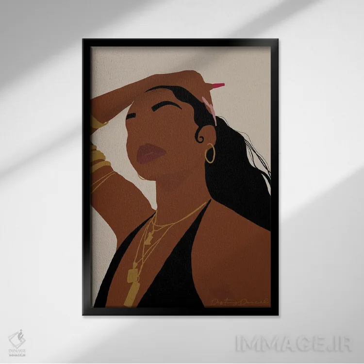 تابلو دکوراتیو رنگ اعتماد به نفس اثر دستینی دارسل - نمای قابدار مشکی