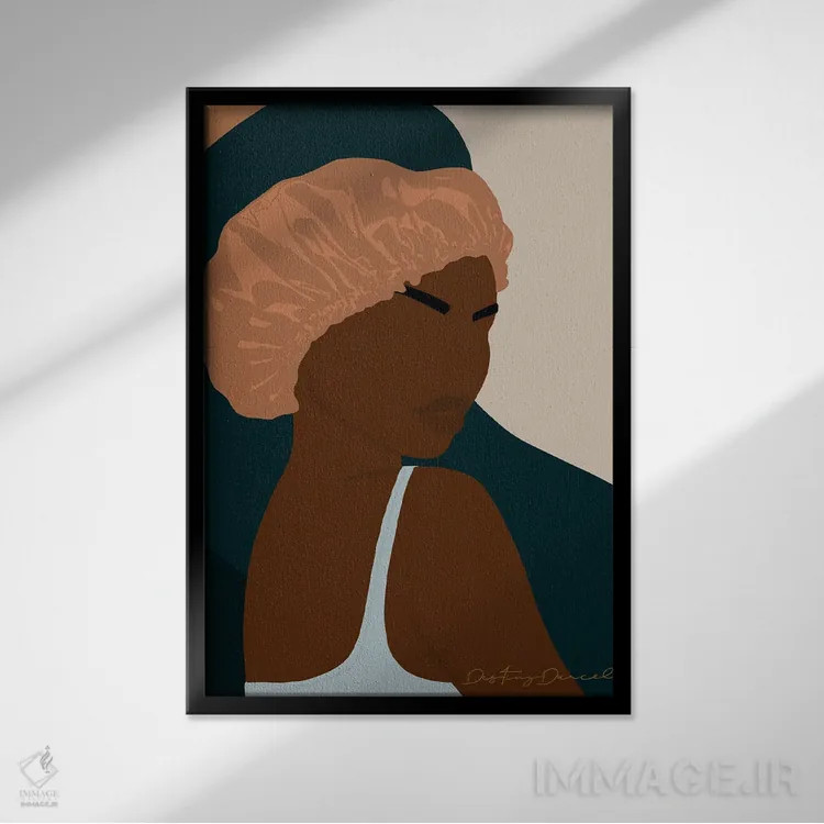 تابلو دکوراتیو کلاه بانوان اثر دستینی دارسل - نمای قابدار مشکی