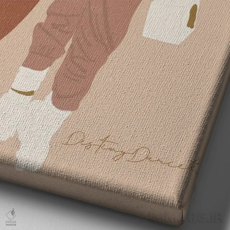 تابلو دکوراتیو سیاه و زیبا اثر دستینی دارسل - نمای نزدیک بافت بوم