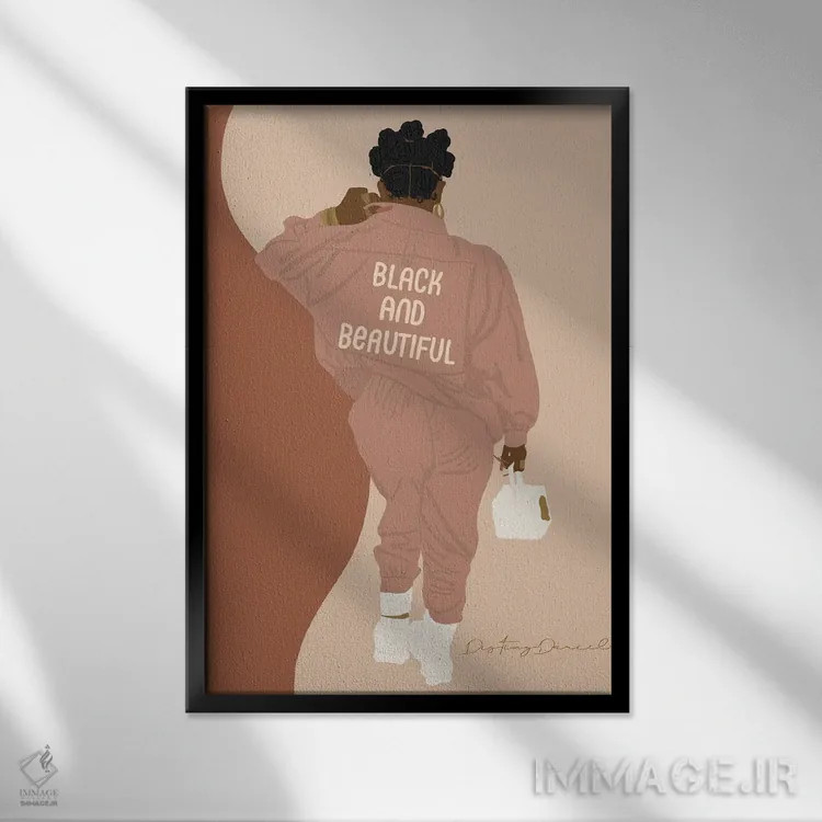 تابلو دکوراتیو سیاه و زیبا اثر دستینی دارسل - نمای قابدار مشکی