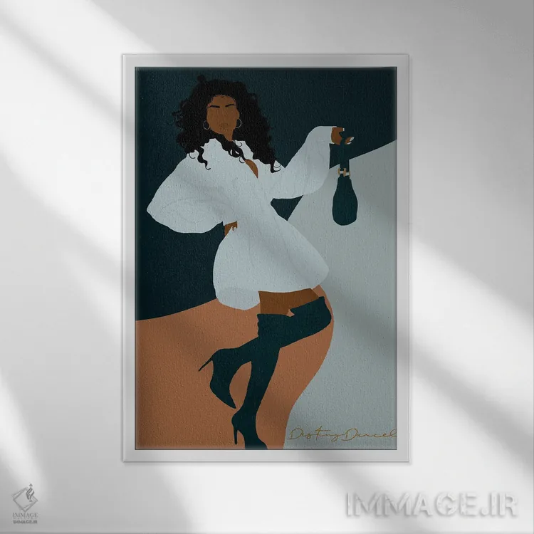 تابلو دکوراتیو جزمین اثر دستینی دارسل - نمای قابدار سفید