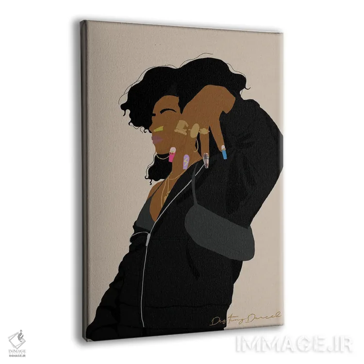 تابلو دکوراتیو ناخن های خیلی بلند، خیلی سیاه اثر دستینی دارسل - نمای پرسپکتیو محصول