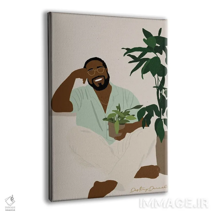 تابلو دکوراتیو پدر گیاه یک اثر دستینی دارسل - نمای پرسپکتیو محصول