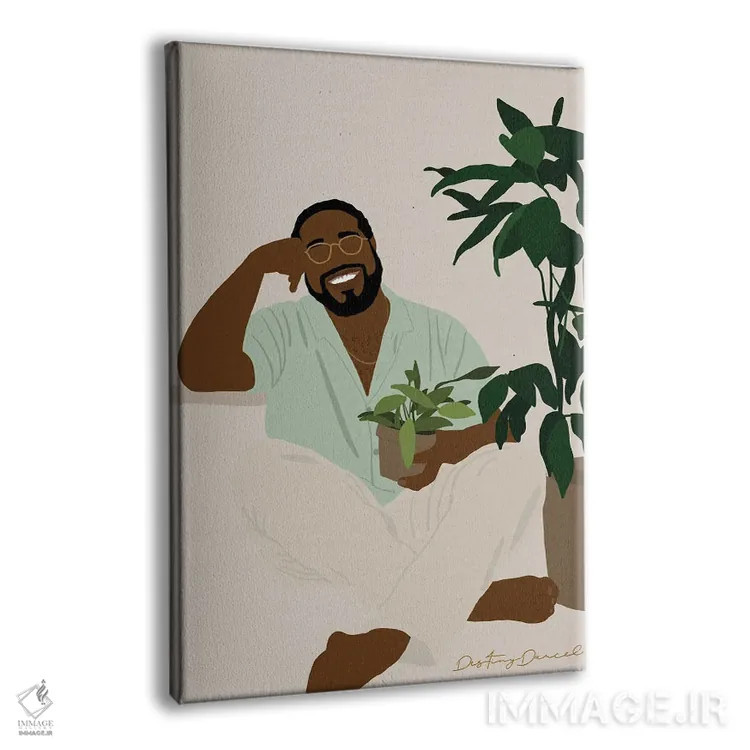تابلو دکوراتیو پدر گیاه یک اثر دستینی دارسل - نمای پرسپکتیو محصول