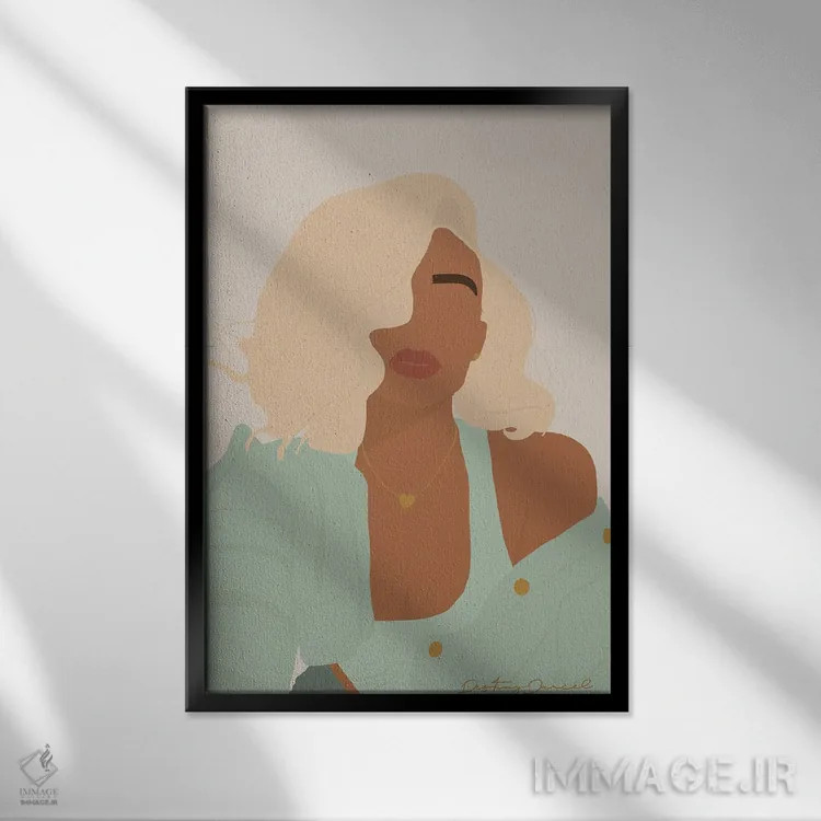 تابلو دکوراتیو ۶۱۳ عزیز اثر دستینی دارسل - نمای قابدار مشکی