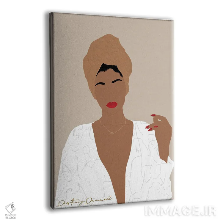 تابلو دکوراتیو نمایش تک نفره زن اثر دستینی دارسل - نمای پرسپکتیو محصول