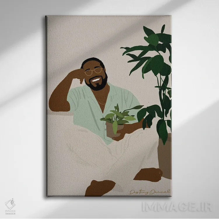 تابلو دکوراتیو پدر گیاه یک اثر دستینی دارسل - نمای روبهرو روی دیوار