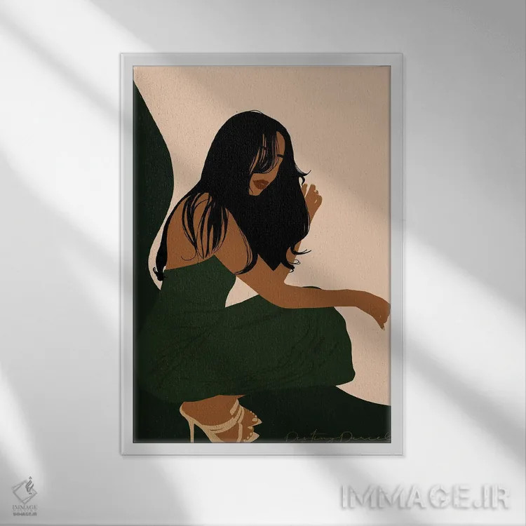 تابلو دکوراتیو لاکسرچی اثر دستینی دارسل - نمای قابدار سفید