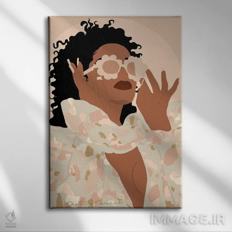 تابلو دکوراتیو ایندیا اثر دستینی دارسل - نمای روبهرو روی دیوار