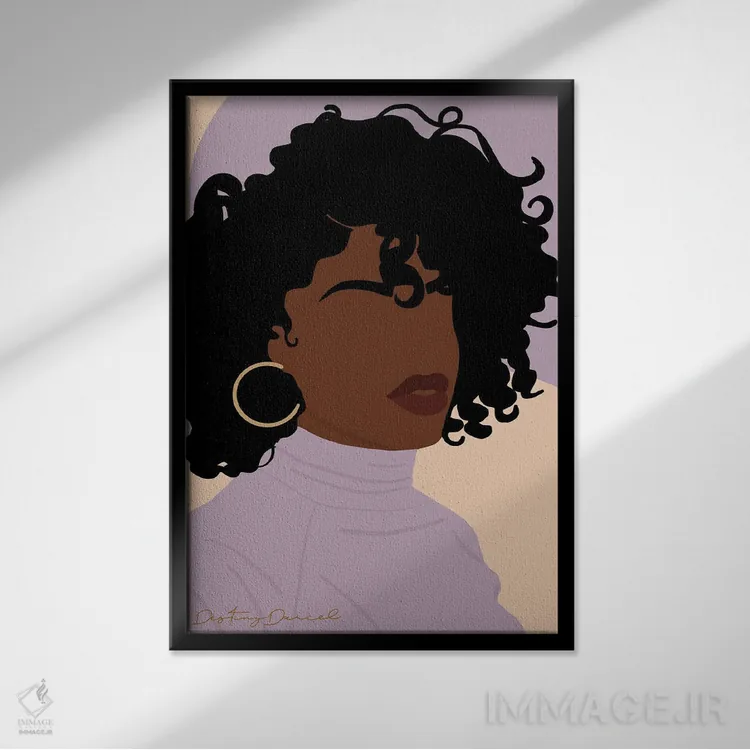 تابلو دکوراتیو روز عالی مو اثر دستینی دارسل - نمای قابدار مشکی