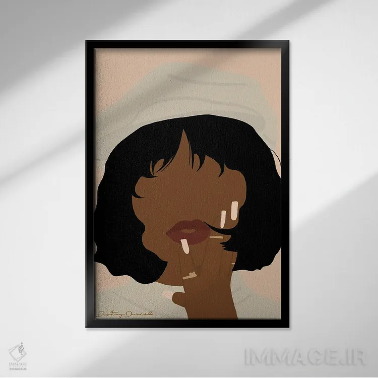 تابلو دکوراتیو مادام اثر دستینی دارسل - نمای قابدار مشکی