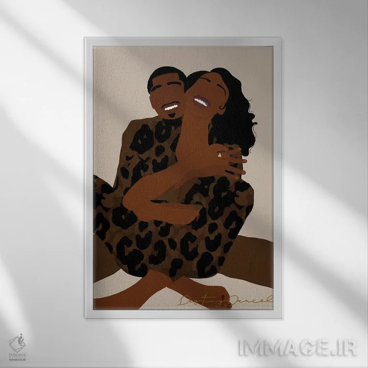 تابلو دکوراتیو دوست داشتن تو آسان است اثر دستینی دارسل - نمای قابدار سفید