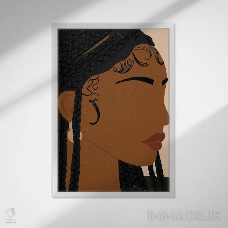 تابلو دکوراتیو بی گره اثر دستینی دارسل - نمای قابدار سفید