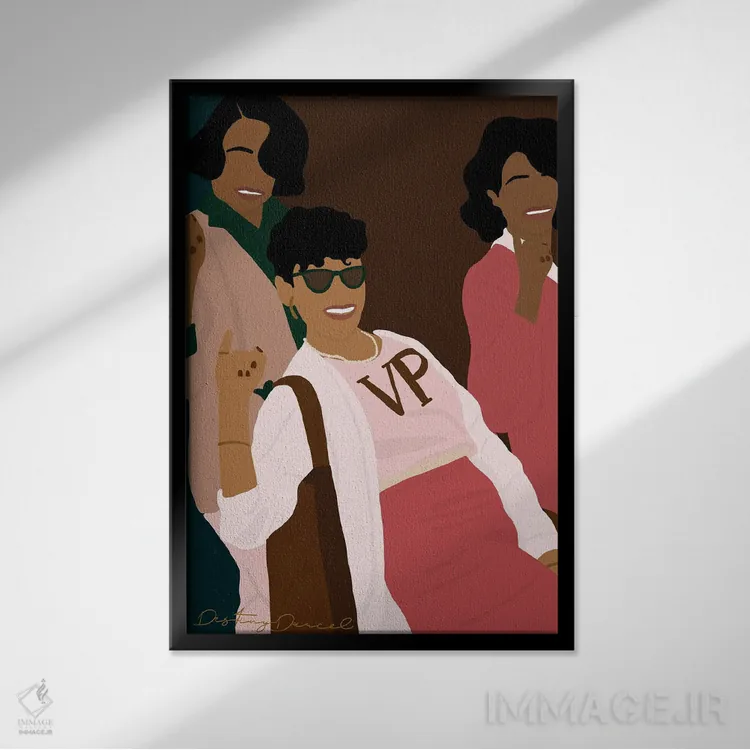 تابلو دکوراتیو خواهر نائب رئیس اثر دستینی دارسل - نمای قابدار مشکی