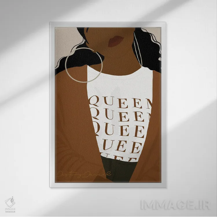 تابلو دکوراتیو ملکه اثر دستینی دارسل - نمای قابدار سفید