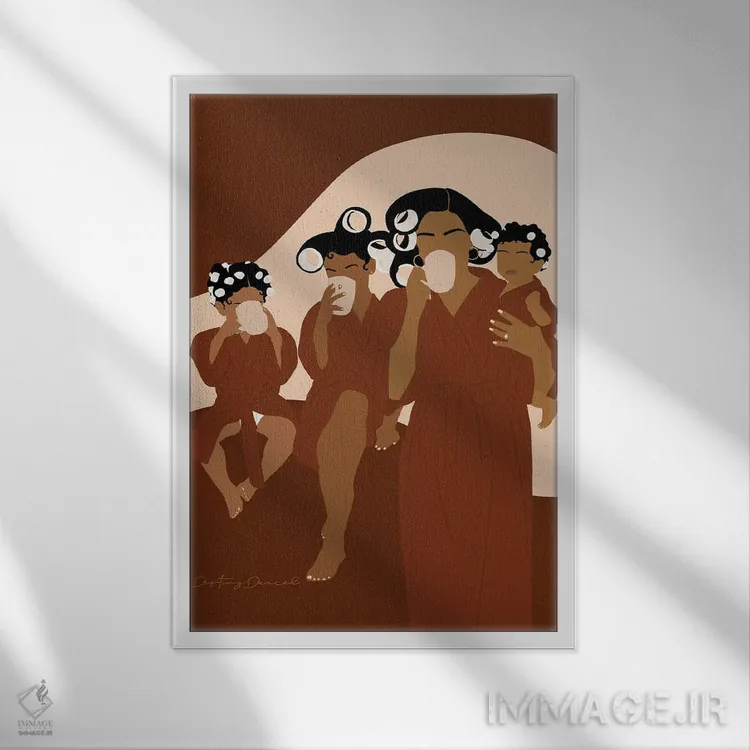 تابلو دکوراتیو دخترها اثر دستینی دارسل - نمای قابدار سفید