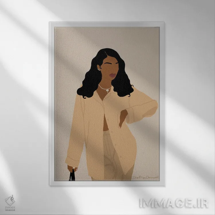 تابلو دکوراتیو سپاسگزار اثر دستینی دارسل - نمای قابدار سفید