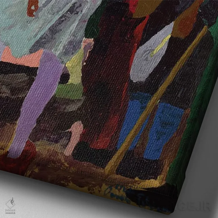 تابلو دکوراتیو پیک نیک کلیسا اثر باور تیلمان - نمای نزدیک بافت بوم