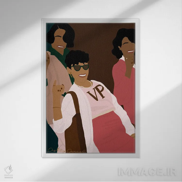 تابلو دکوراتیو خواهر نائب رئیس اثر دستینی دارسل - نمای قابدار سفید