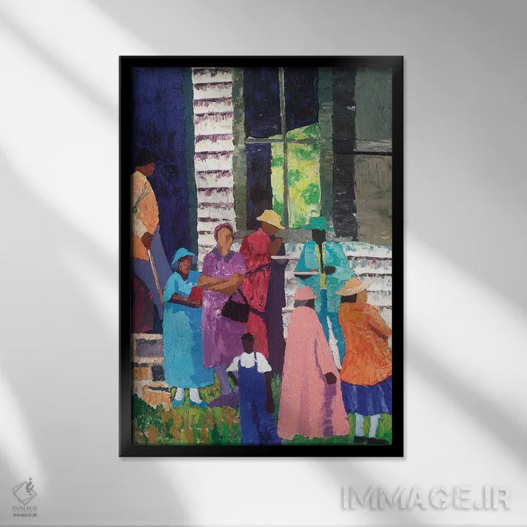 تابلو دکوراتیو رفتن به کلیسا اثر باور تیلمان - نمای قابدار مشکی