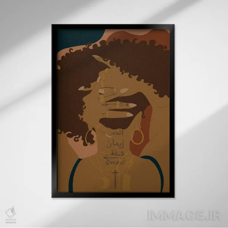 تابلو دکوراتیو پئوئیسم اثر دستینی دارسل - نمای قابدار مشکی