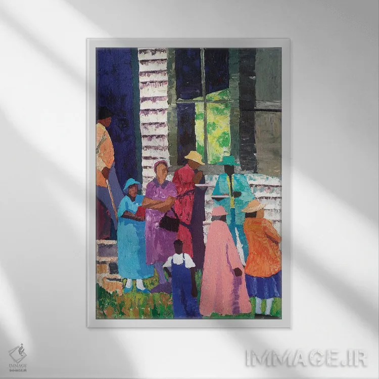 تابلو دکوراتیو رفتن به کلیسا اثر باور تیلمان - نمای قابدار سفید