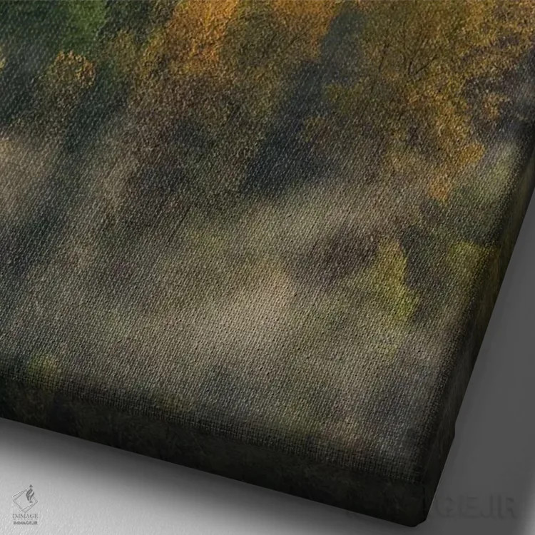 تابلو دکوراتیو درخشش آبشارها اثر داتلیش - نمای نزدیک بافت بوم