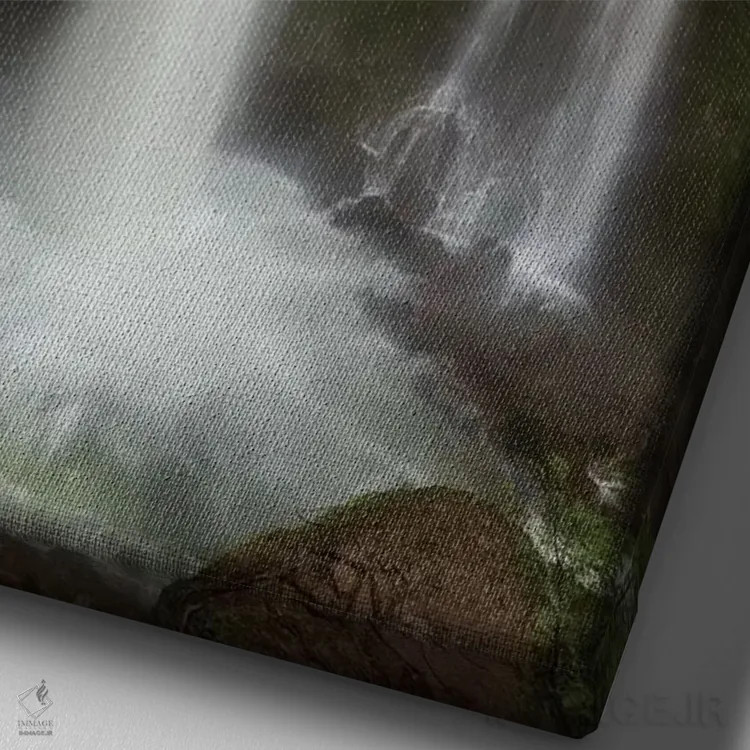 تابلو دکوراتیو نور درخشان اثر داتلیش - نمای نزدیک بافت بوم