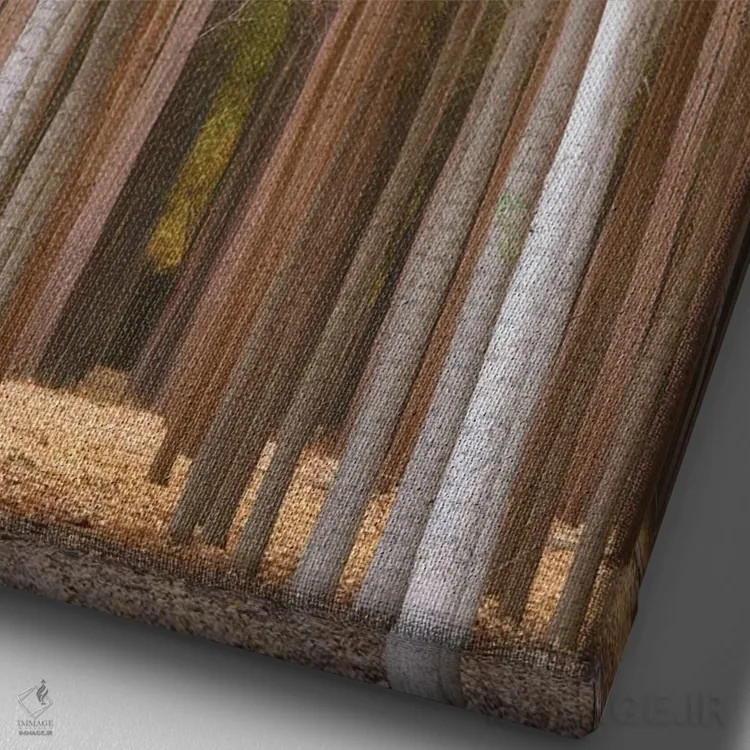 تابلو دکوراتیو درخشش جنگل اثر داتلیش - نمای نزدیک بافت بوم