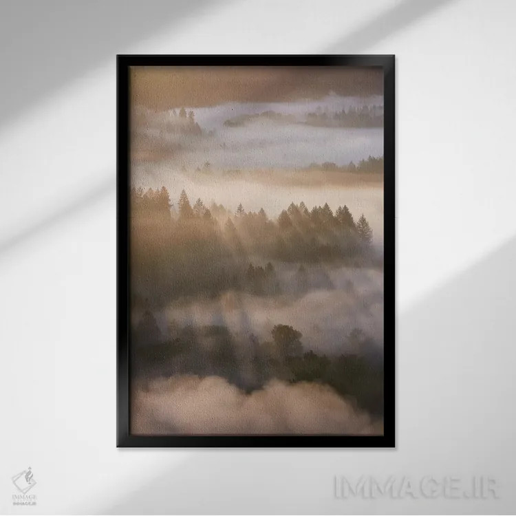 تابلو دکوراتیو سایه های درخشان اثر داتلیش - نمای قابدار مشکی