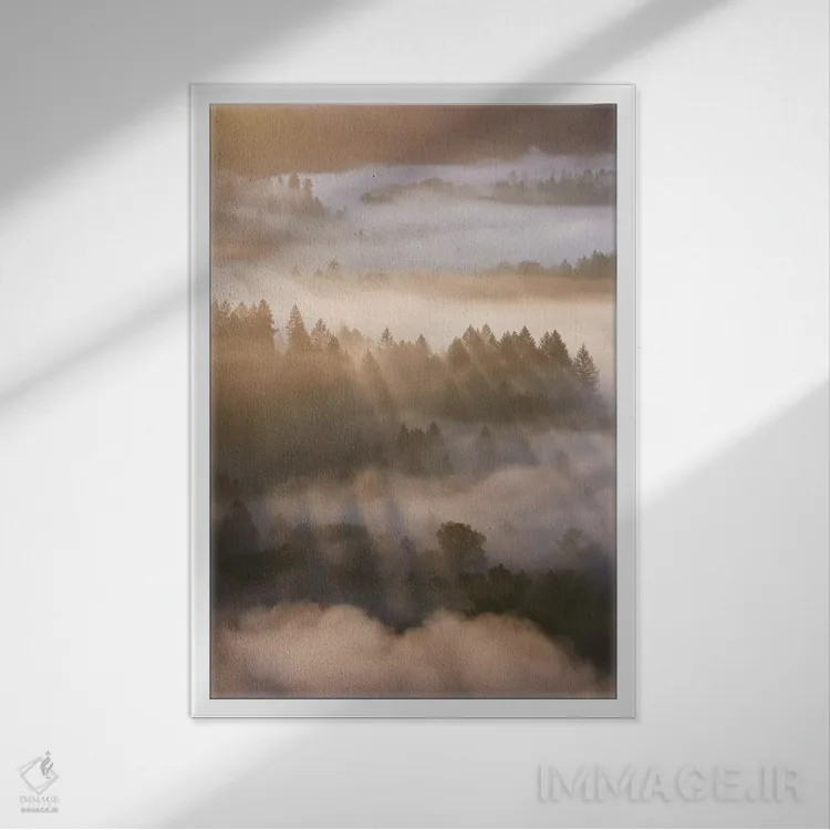 تابلو دکوراتیو سایه های درخشان اثر داتلیش - نمای قابدار سفید