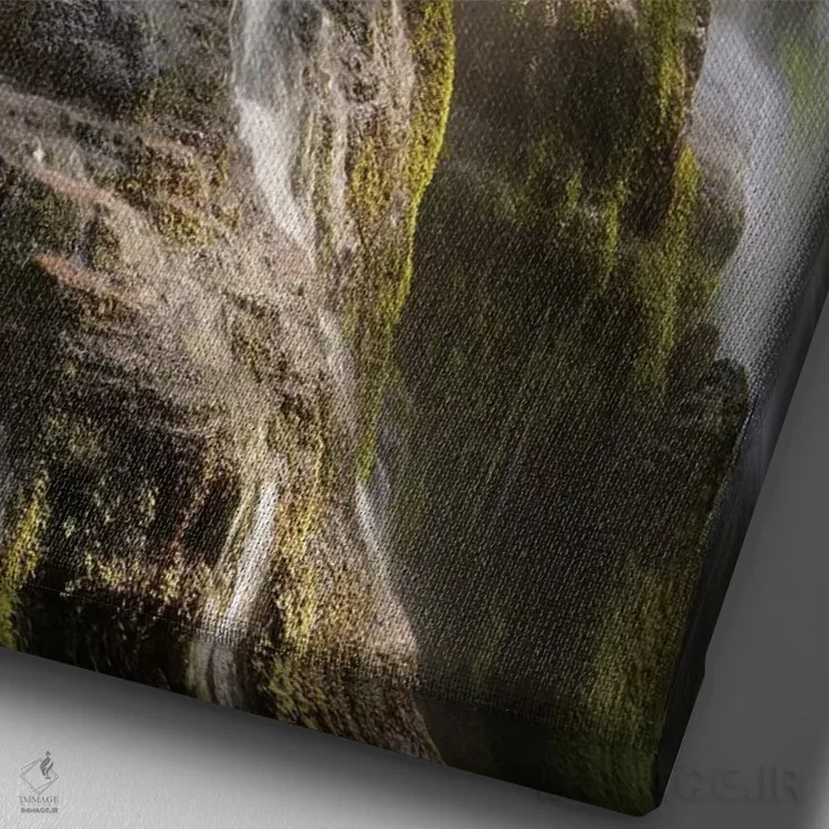 تابلو دکوراتیو پله های نور خورشید اثر داتلیش - نمای نزدیک بافت بوم