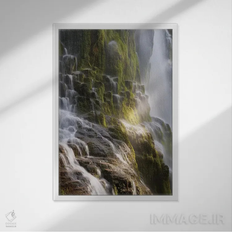 تابلو دکوراتیو پله های نور خورشید اثر داتلیش - نمای قابدار سفید